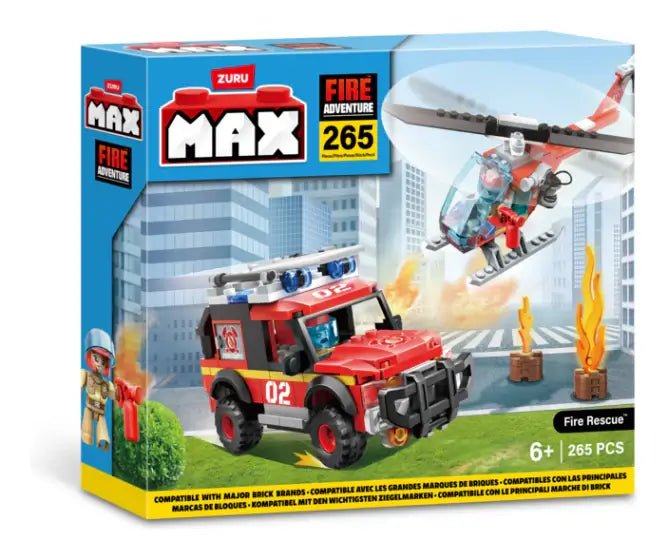 Zuru Max Fire Adventure Fire Rescue 265 Piece Building Brick Playset Zuru