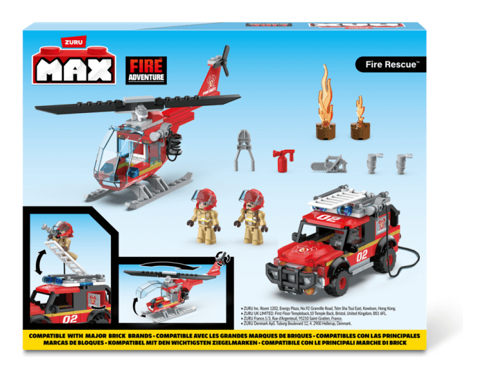 Zuru Max Fire Adventure Fire Rescue 265 Piece Building Brick Playset Zuru