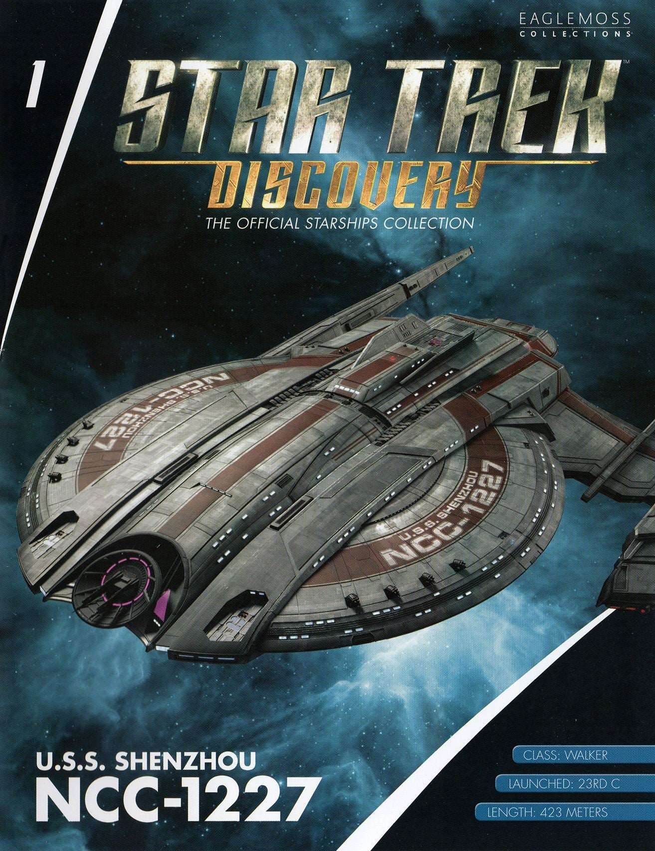 #01 U.S.S. Shenzhou NCC-1227 (Walker class) Discovery Ship Model Die Cast Starship (Eaglemoss / Star Trek) Real Merch