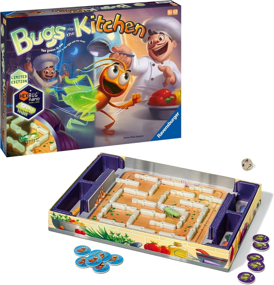 Glow in the Dark Bugs in the Kitchen Board Game Rooleo