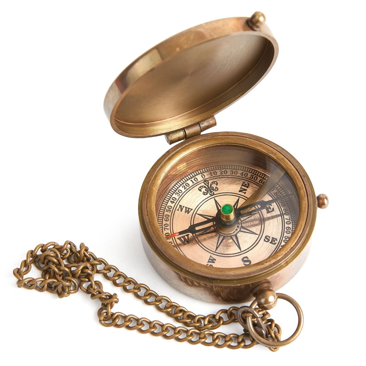 Pocket Vintage Compass with Leather Pouch. V.Empire