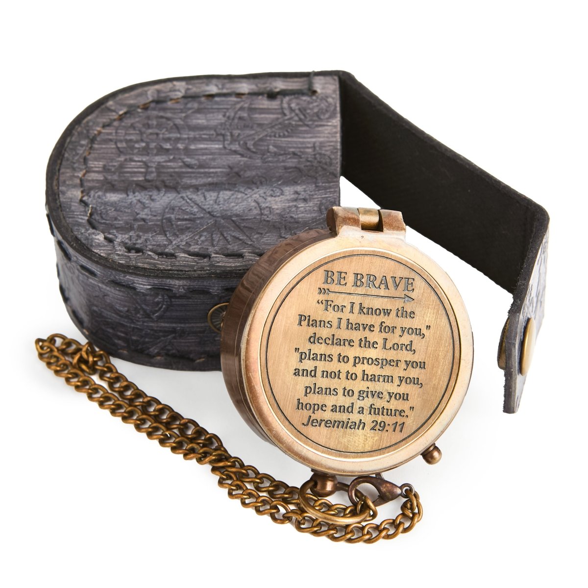 Pocket Vintage Compass with Leather Pouch. V.Empire