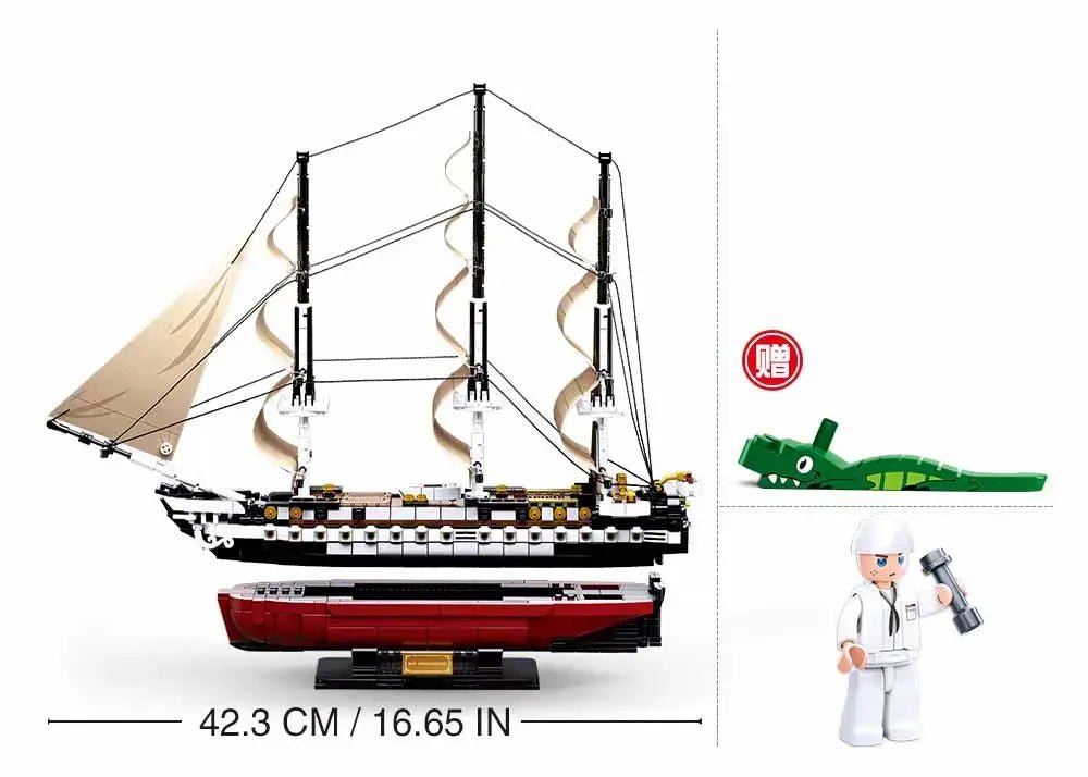 Sluban Model Bricks USS Constitution 1X-21 Frigate 1:170 Scale Building Brick Set Sluban