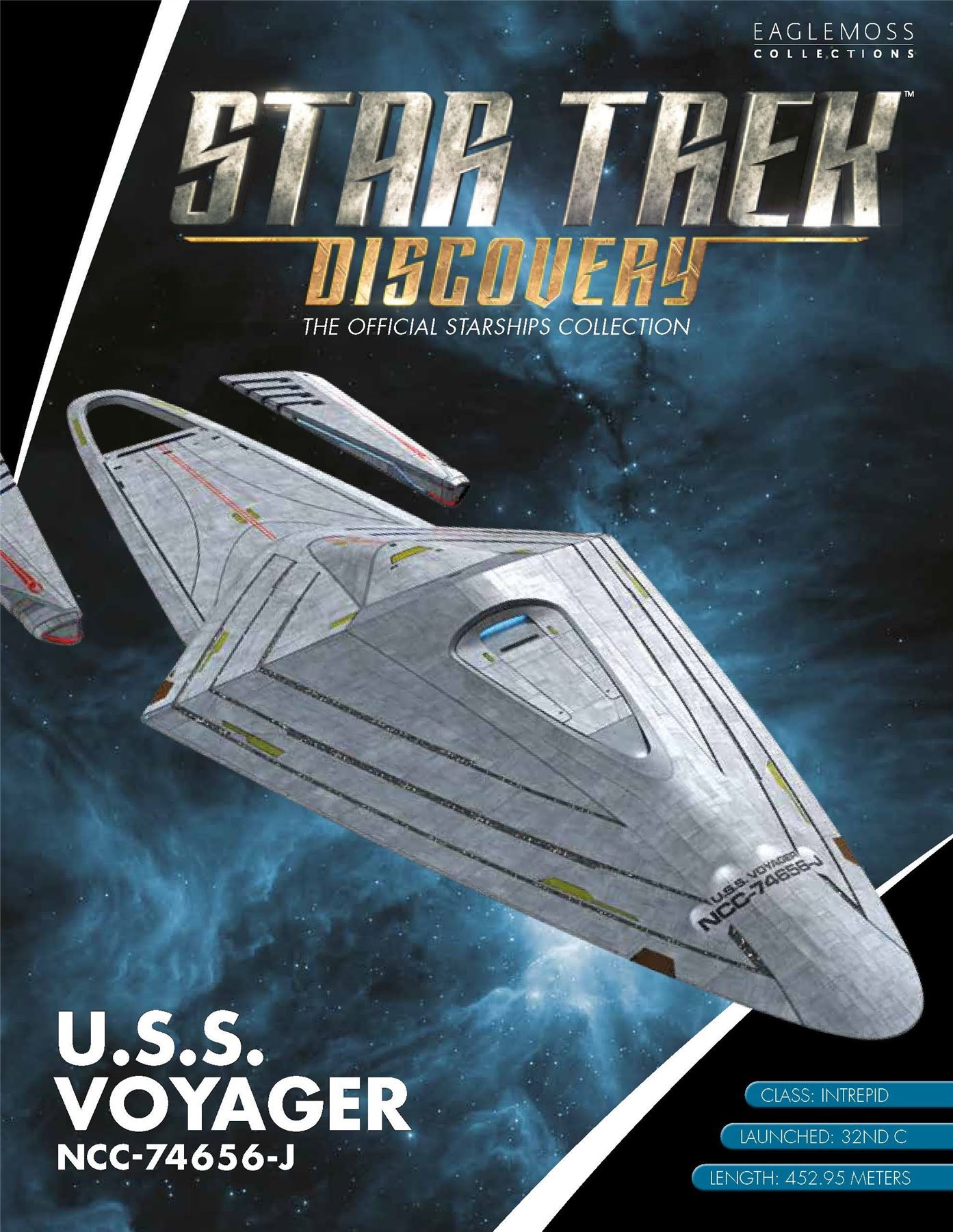 #13 U.S.S. Voyager NCC-74656-J Model Die Cast Ship Discovery (Eaglemoss / Star Trek) Real Merch