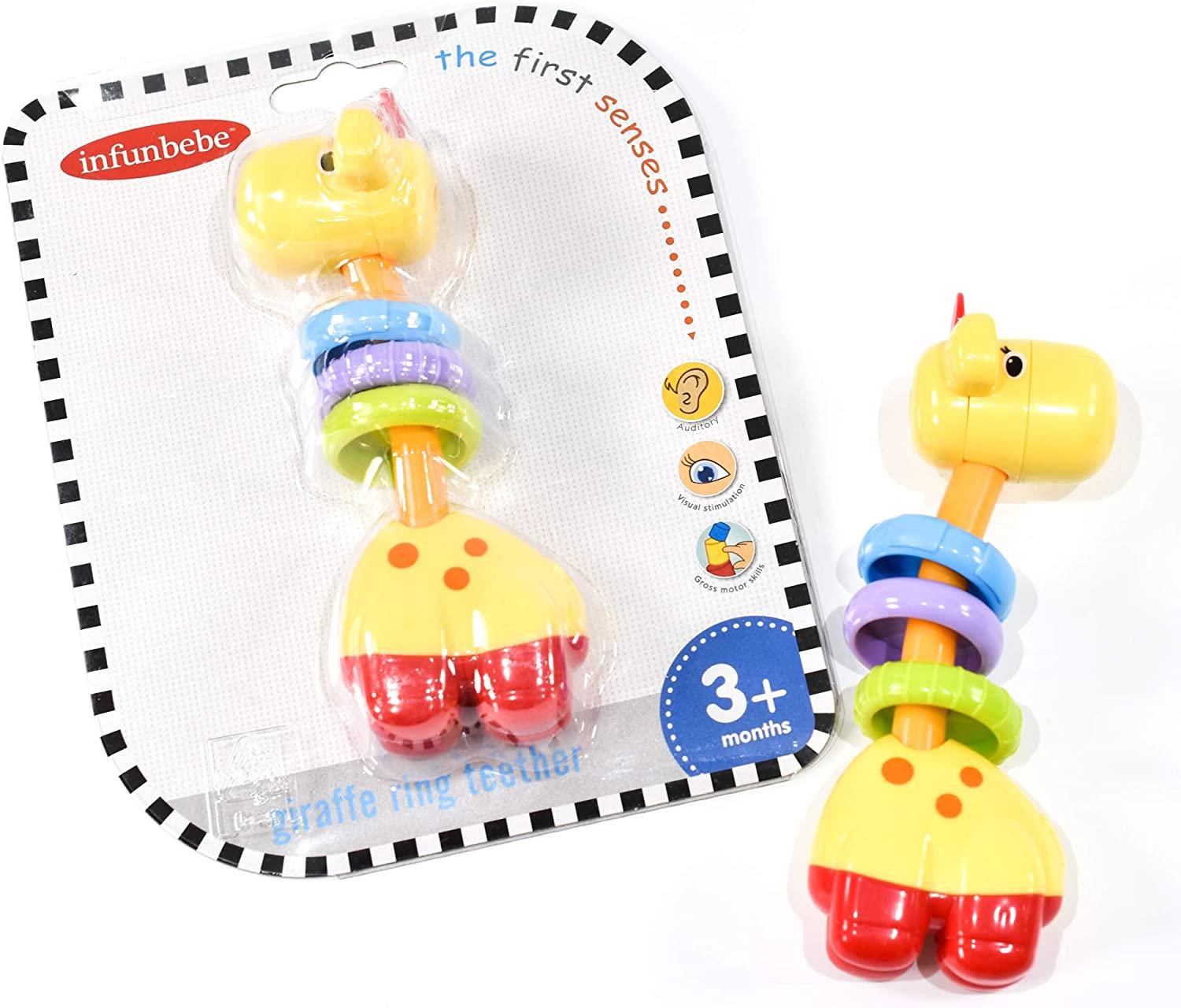 Baby's Soothing Sensory Giraffe Ring Teether Toy Curious Minds