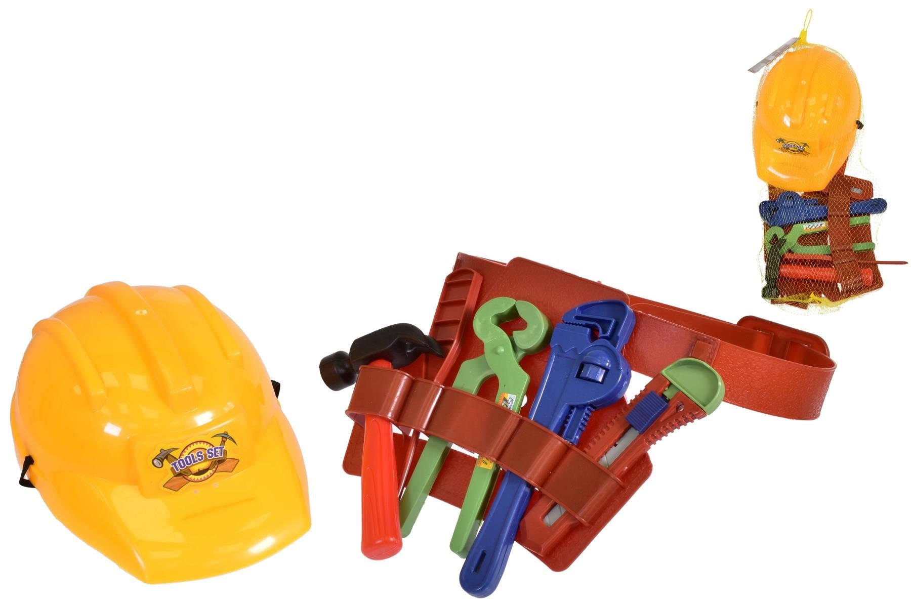 Children's Play Pretend Construction Helmet with Tool Belt Curious Minds