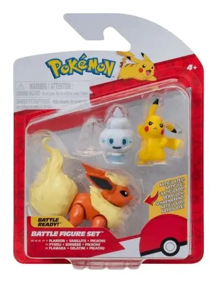 Pokémon Flareon, Vanillite & Pikachu Battle Figure Set Jazwares