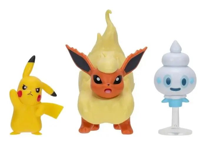 Pokémon Flareon, Vanillite & Pikachu Battle Figure Set Jazwares
