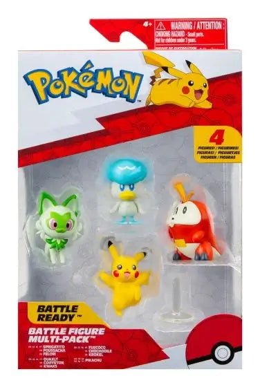 Pokemon Battle Figure Multipack 4pk (Sprigatito, Quaxly, Fuecoco, Picachu) Jazwares