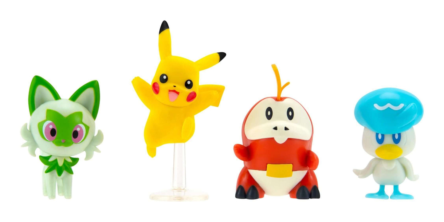 Pokemon Battle Figure Multipack 4pk (Sprigatito, Quaxly, Fuecoco, Picachu) Jazwares