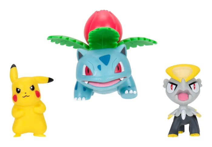 Pokemon - Battle Figure Set 3 Pack (Jangmo-o, Ivysaur & Pickachu) Jazwares