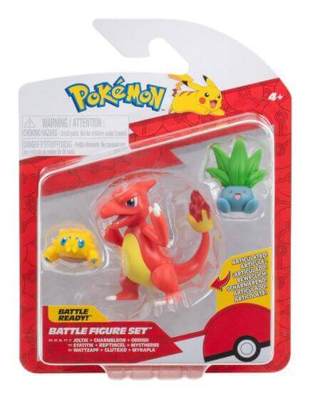 Pokemon - Battle Figure Set 3 Pack (Joltix, Charmeleon & Oddish) Jazwares