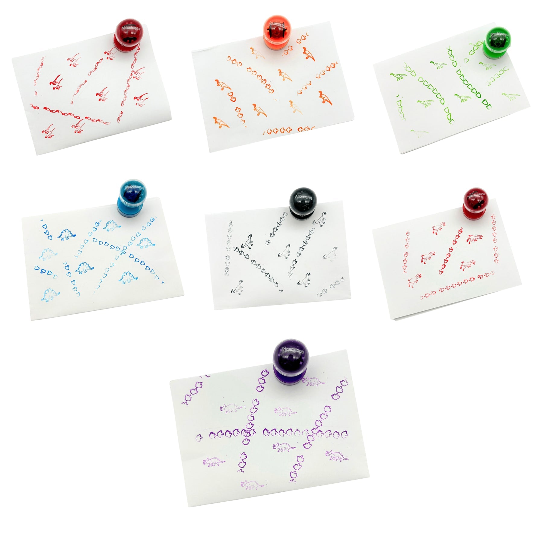 Double Sided Self Inking Dinosaur Stamper with Roller (single) Tyrannosaurus Curious Minds