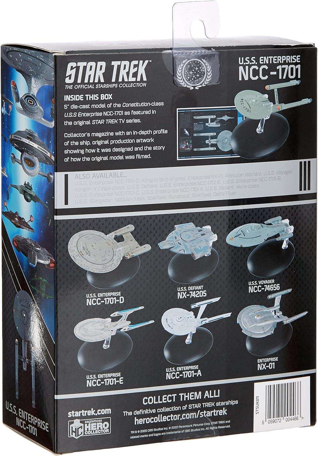 #11 U.S.S. Enterprise NCC-1701 (Constitution-class) TOS Diecast Model Ship Window Boxed (Star Trek / Eaglemoss) Real Merch