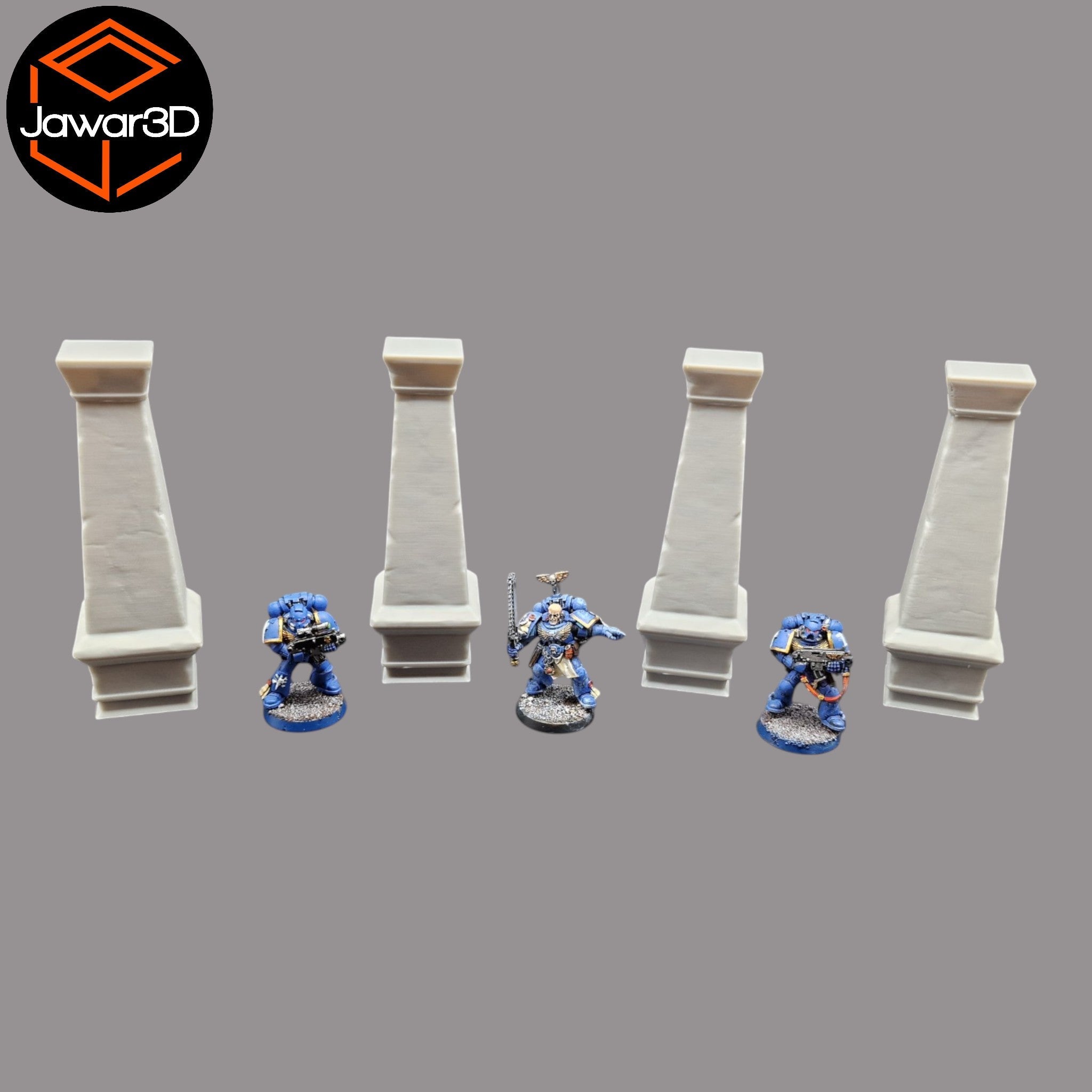 Pillars #1 x4 - 28mm Wargaming Scatter Terrain Scenery Tabletop Miniature Jawar3d