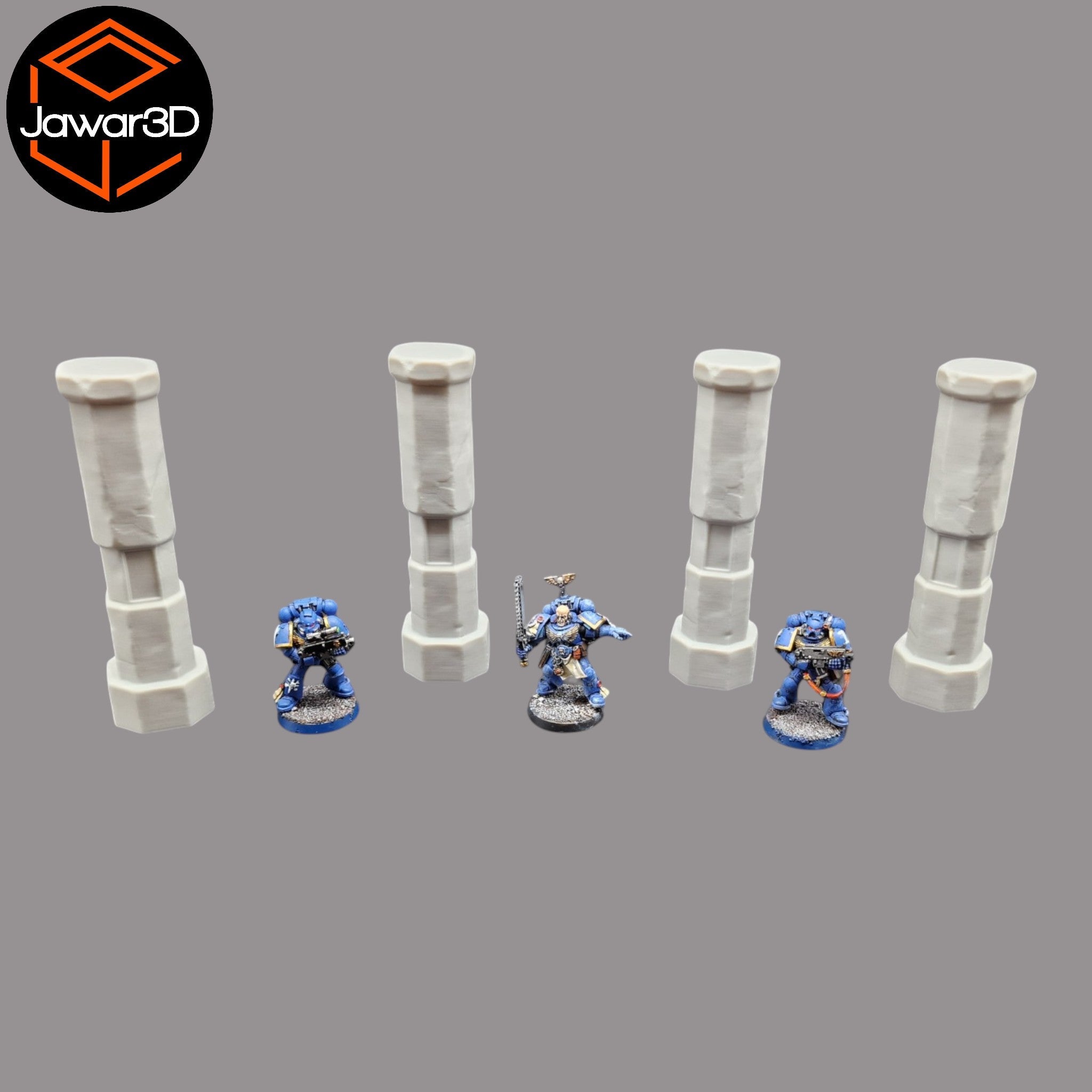Pillars #2 x4 - 28mm Wargaming Scatter Terrain Scenery Tabletop Miniature Jawar3d