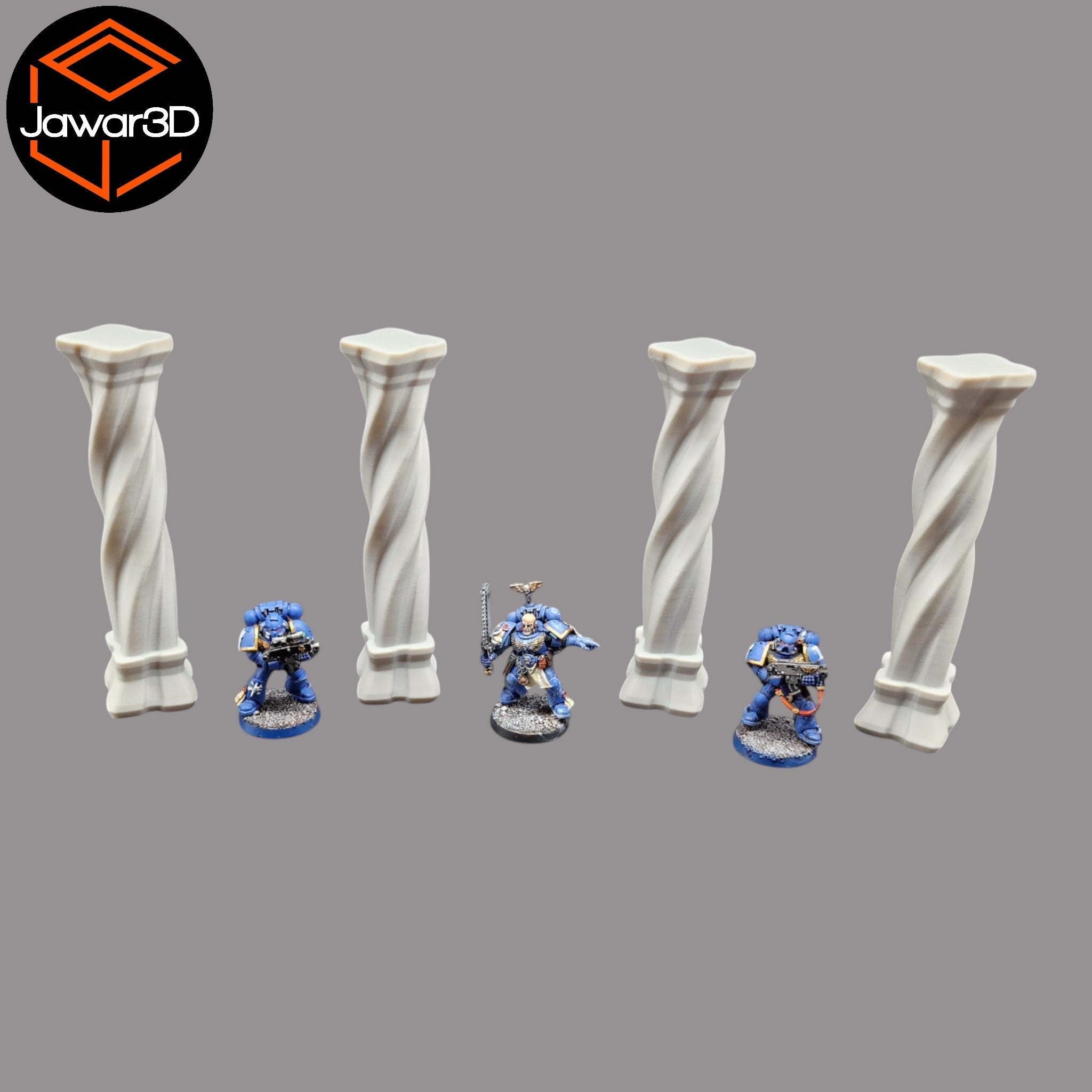 Pillars #3 x4 - 28mm Wargaming Scatter Terrain Scenery Tabletop Miniature Jawar3d