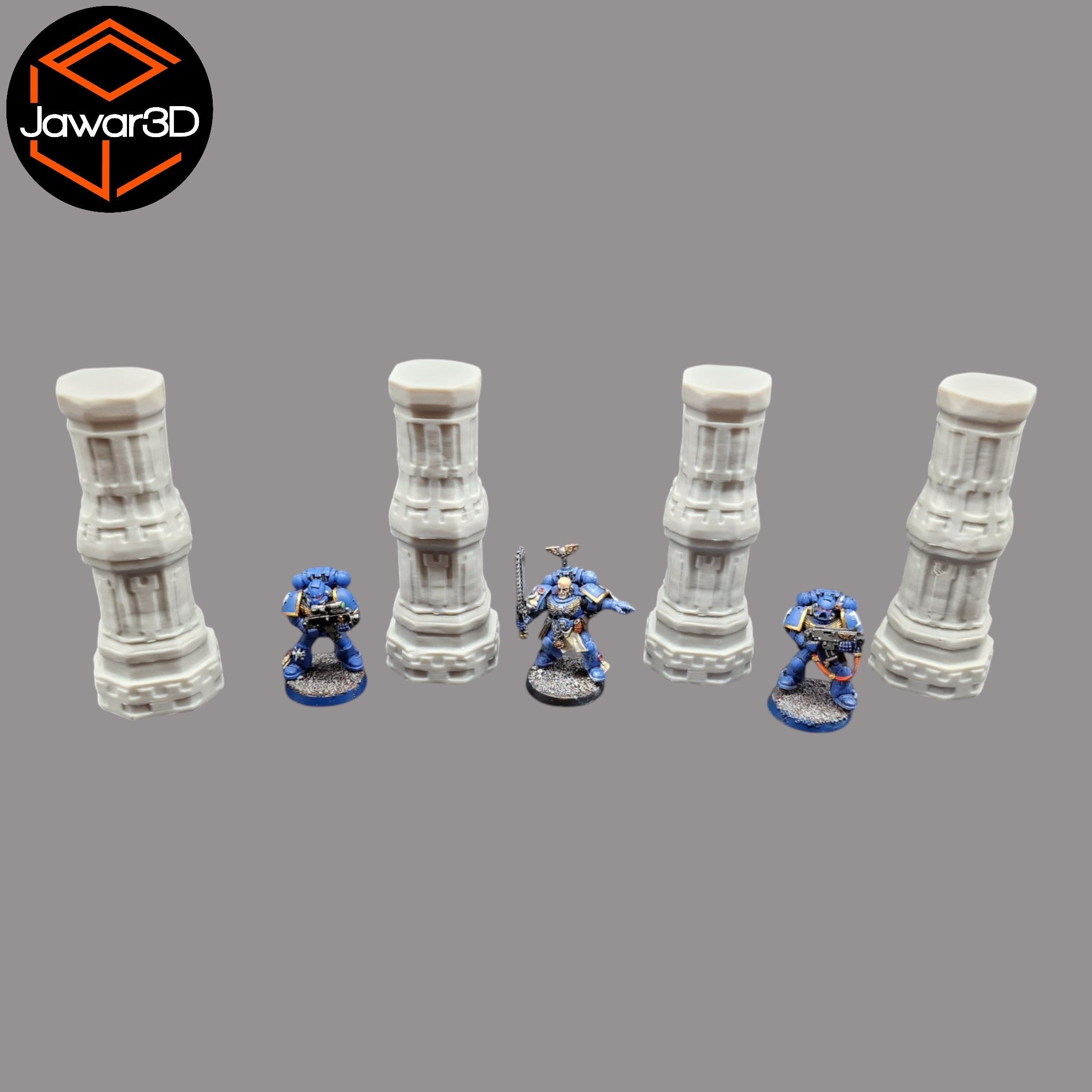 Pillars #5 x4 - 28mm Wargaming Scatter Terrain Scenery Tabletop Miniature Jawar3d