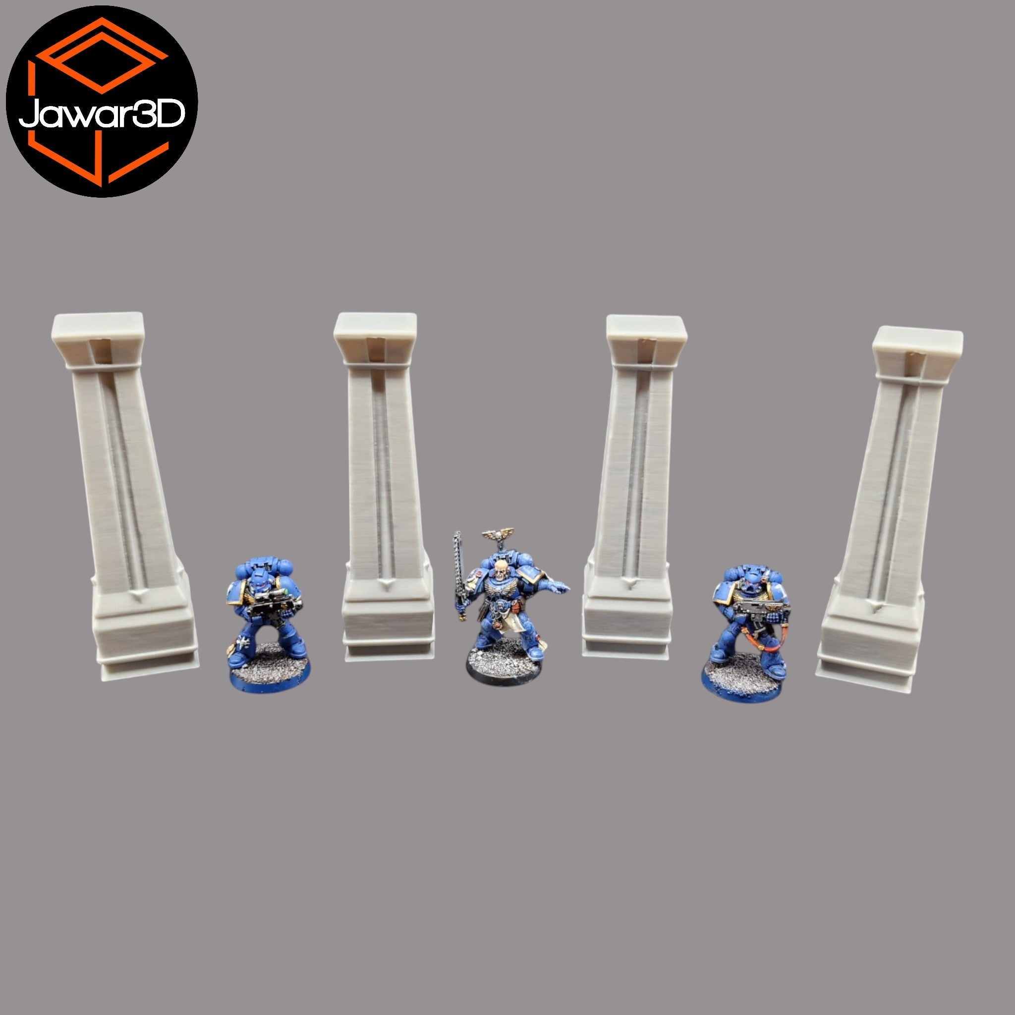 Pillars #7 x4 - 28mm Wargaming Scatter Terrain Scenery Tabletop Miniature Jawar3d
