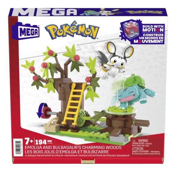 Mega Bloks Pokemon Emolga & Bulbasaur Charming Woods Brick Box Playset Mega Bloks