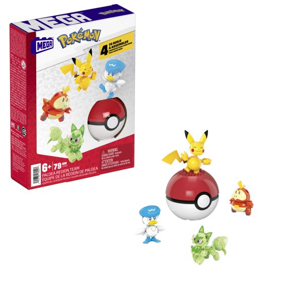 Mega Pokémon Paldea Region Team 79 Piece Building Brick Set Mattel