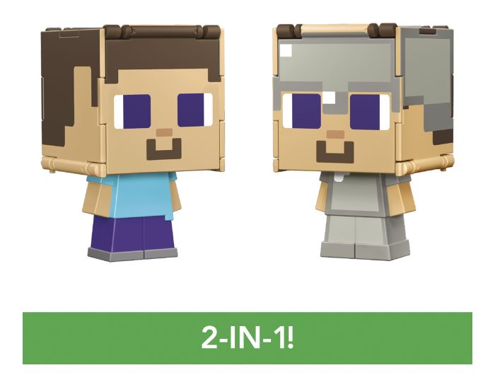 Minecraft Flippin' Figs Steve 2 In 1 Figure Mattel