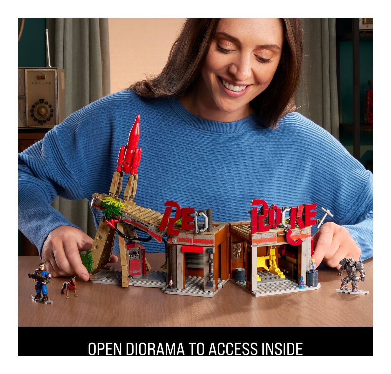 Mega Bloks Fallout - Red Rocket Truck Stop Brick Playset Mega Bloks