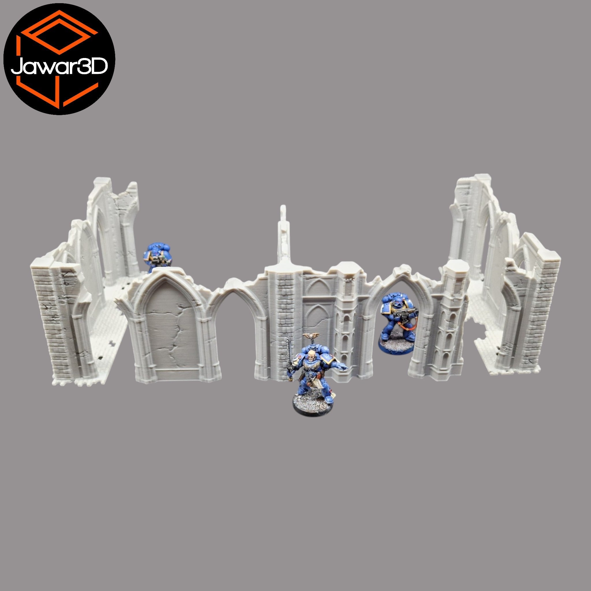 Gothic Ruins Set - 28mm Wargaming Scatter Terrain Scenery Tabletop Miniature Jawar3d