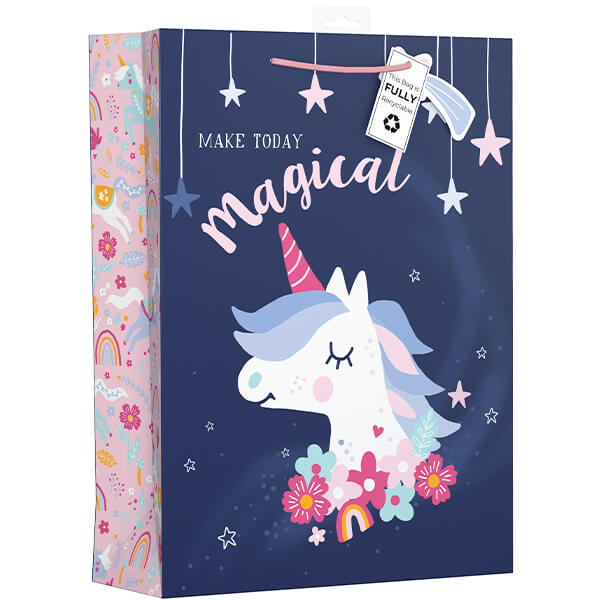 Extra Large Gift Bag with Magic Unicorn Design (W330 x H460 x D140 mm) Curious Minds