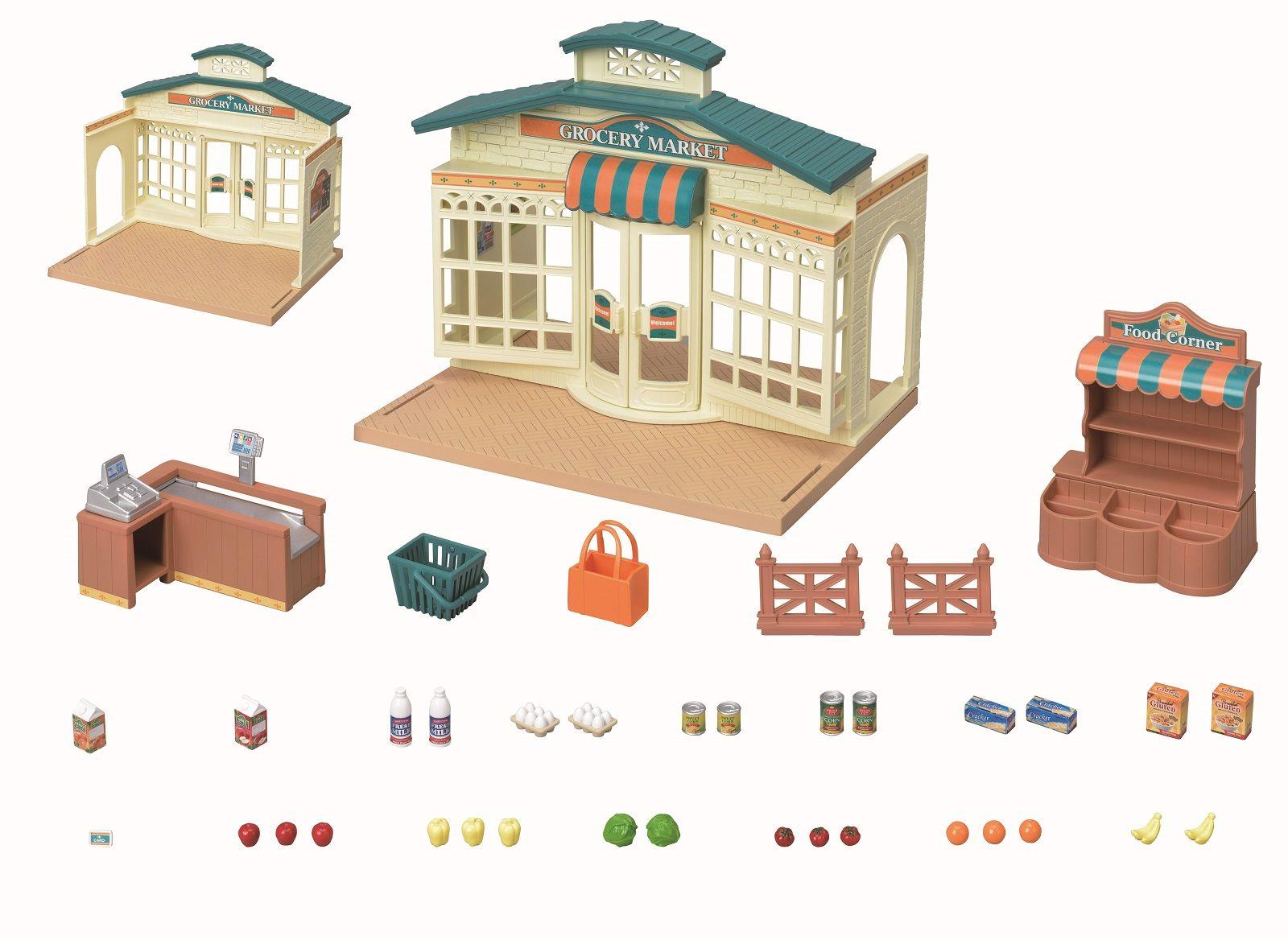 Sylvanian Families Grocery Market Toy Shop Playset for Ages 3 and Up Curious Minds