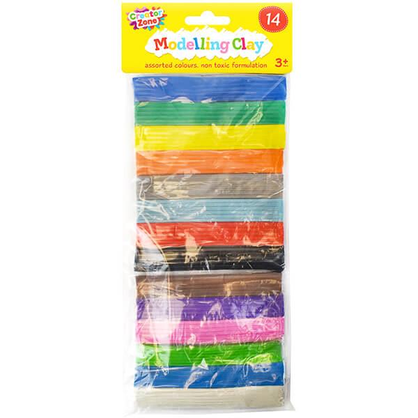 Children's Pack of 14 Modelling Clay Strips in Assorted Colours Curious Minds