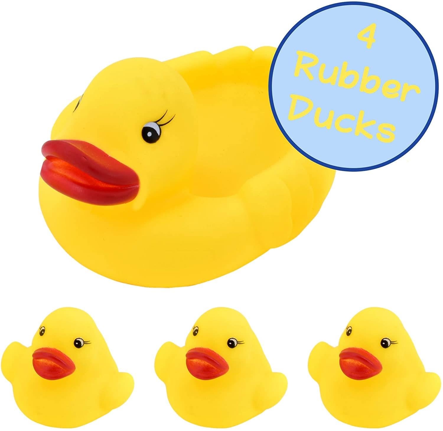 Classic Rubber Duck Family of 4 Baby Bath Toys Curious Minds