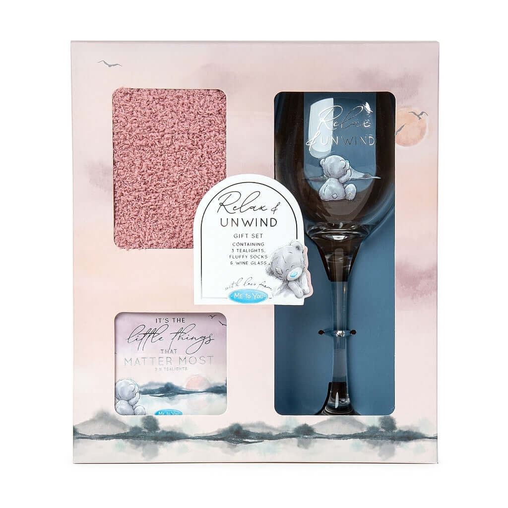 Me To You - Wineglass, Socks and Tealight Giftset The Imagination Shop