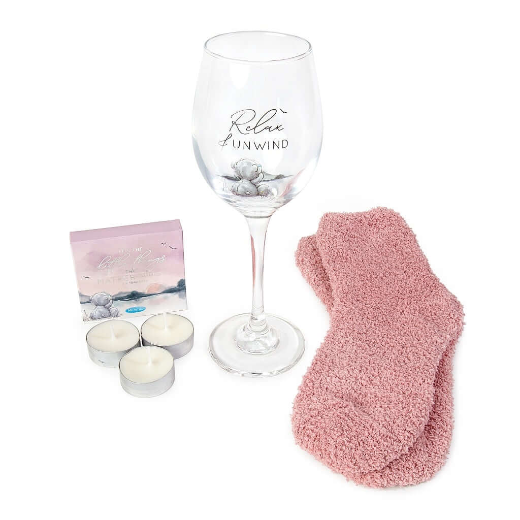 Me To You - Wineglass, Socks and Tealight Giftset The Imagination Shop