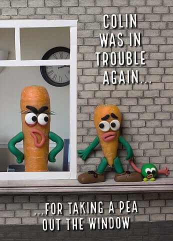 Violent Veg - Pea Out The Window Birthday Card Carte Blanche