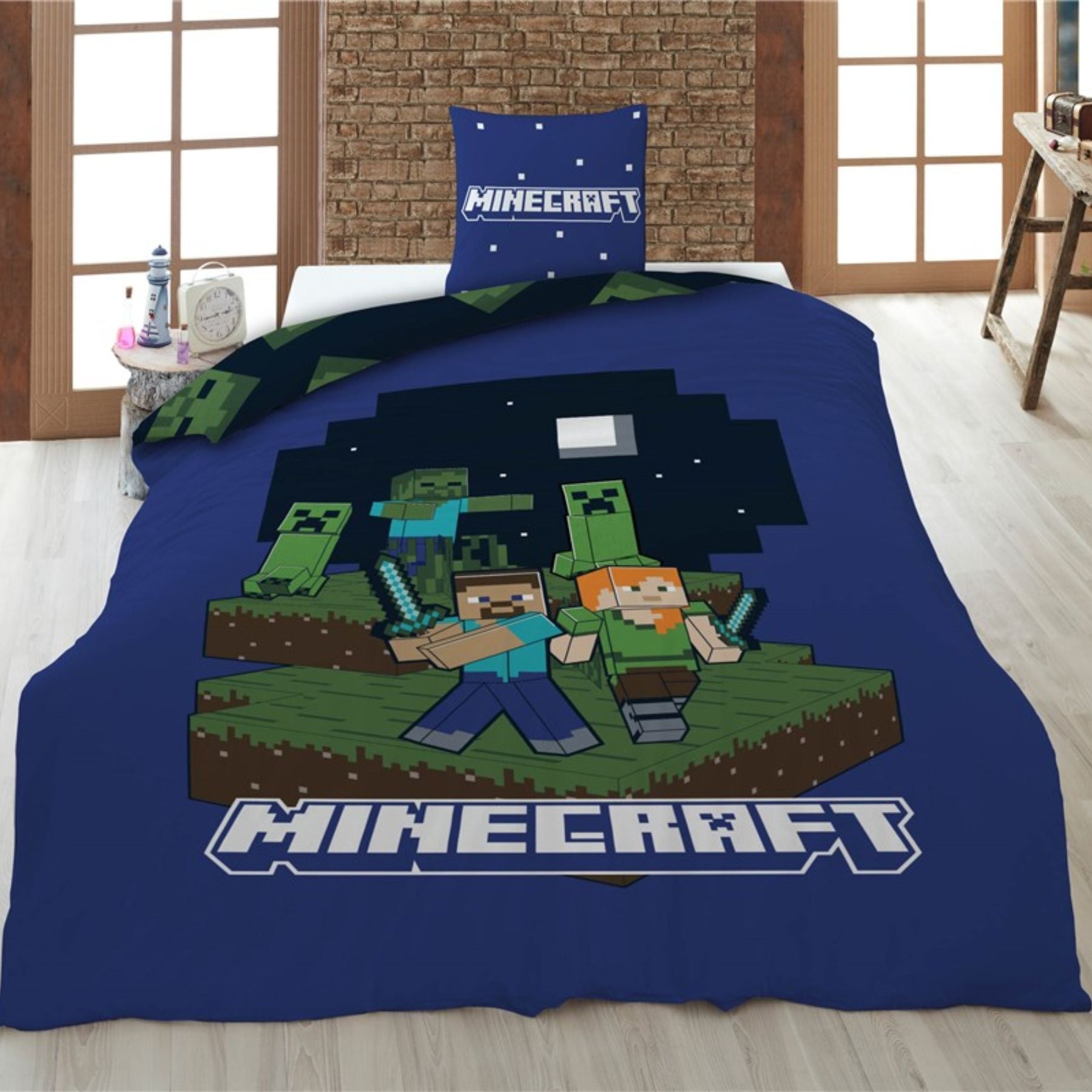 Minecraft Single Bed Duvet set 140x200cm