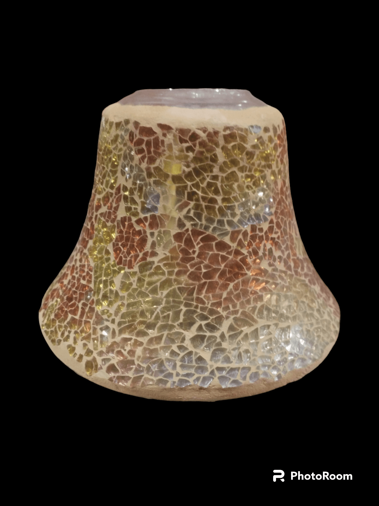 Aroma Accessories - Orange and Yellow Crushed Glass Candle Shade The Imagination Shop