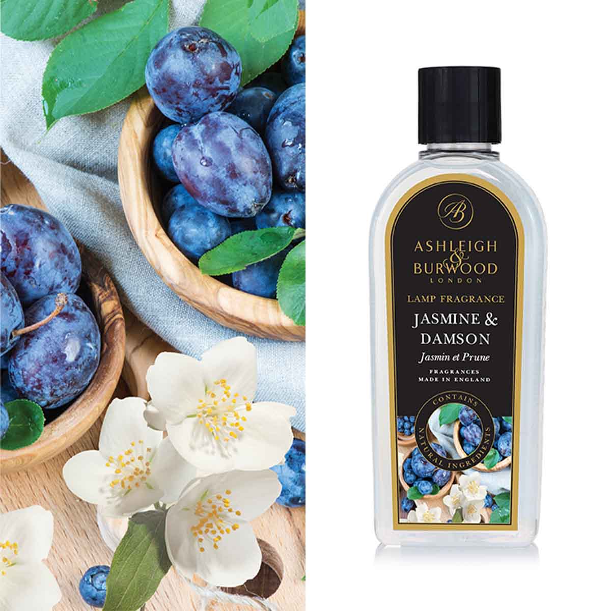 Ashleigh & Burwood - Fragrance Lamp Oil Jasmin & Damson 500ml Ashleigh & Burwood