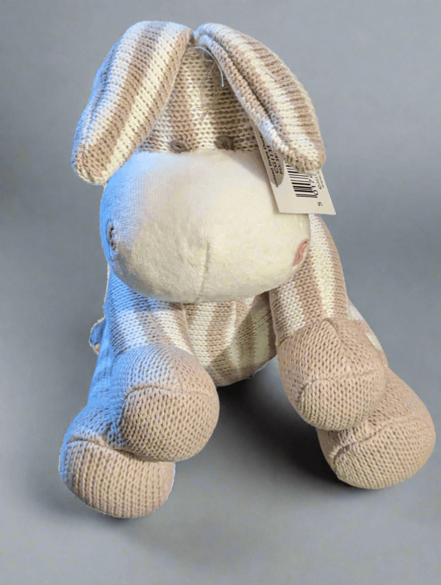 Babies First - Striped knitted donkey Soft Toy The Imagination Shop