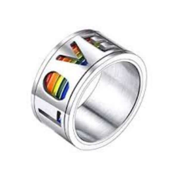Bandmax Jewellery - Silver Plated Love is Love Fidget Ring 220mm The Imagination Shop