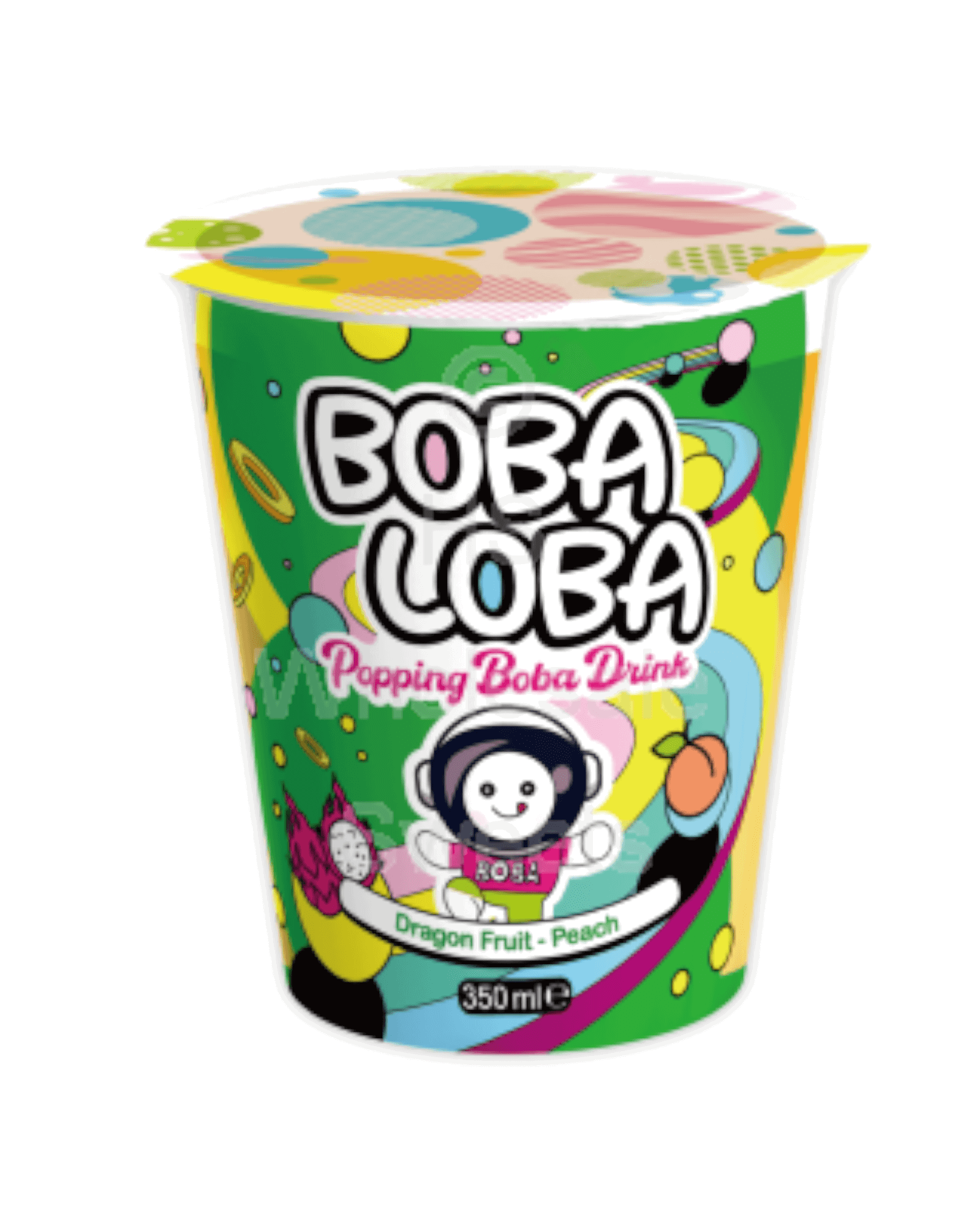 Boba Loba Dragonfruit Peach Drink Cup 350ml Boba Loba