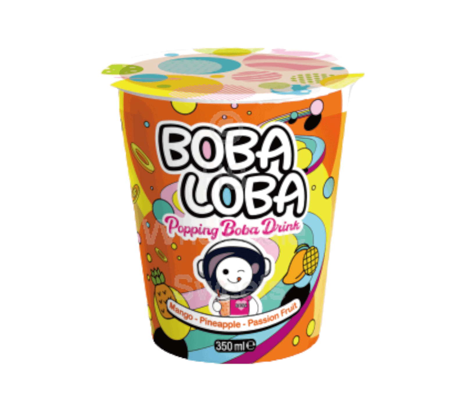 Boba Loba Mango Pineapple Passion Drink Cup 350ml Boba Loba