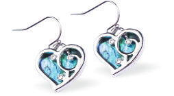 Byzantium Collection Jewellery - Paua Shell Cute Heart Drop Earrings Byzantium Collection London