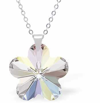 Byzantium Collection Jewellery - Crystal Daisy Design Necklace In Aurora Borealis The Imagination Shop