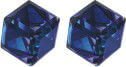 Byzantium Collection Jewellery - Oblique Bermuda blue cube stud earrings The Imagination Shop