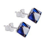 Byzantium Collection Jewellery - Oblique Bermuda blue cube stud earrings The Imagination Shop