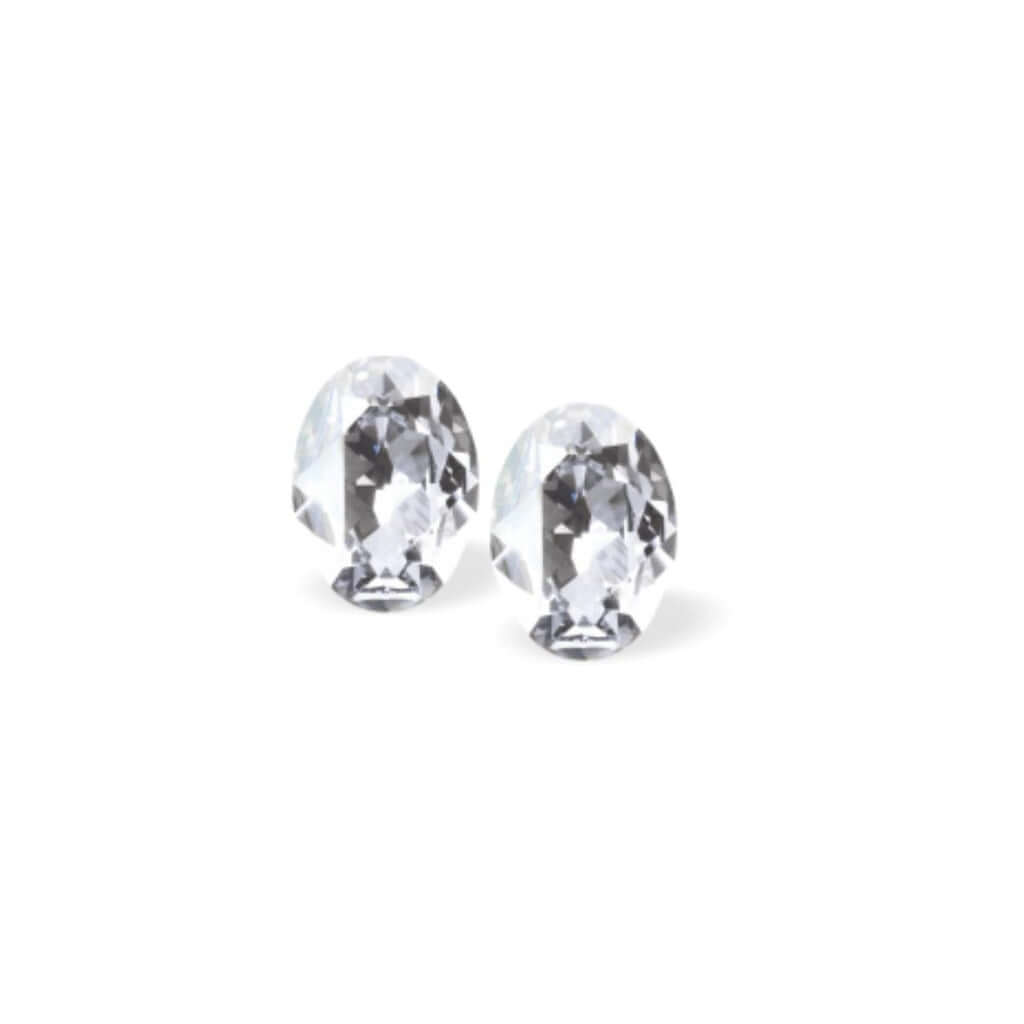 Byzantium Collection Jewellery - Oval crystal stud earrings The Imagination Shop
