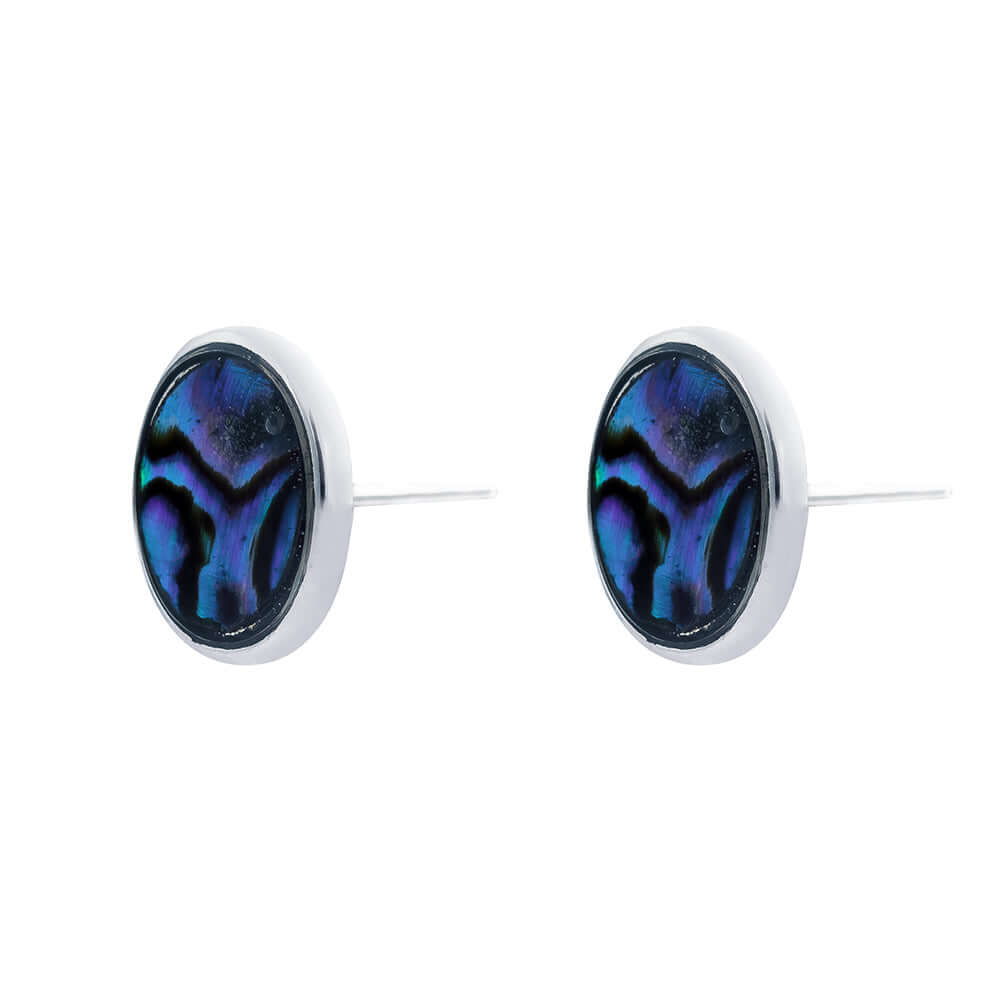 Byzantium Collection Jewellery - Paua Oval Stud Earrings The Imagination Shop
