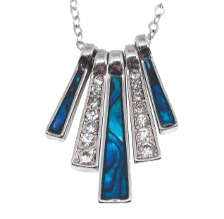 Byzantium Collection Jewellery - Paua Shell Crystalized Multidrops Necklace Byzantium Collection London