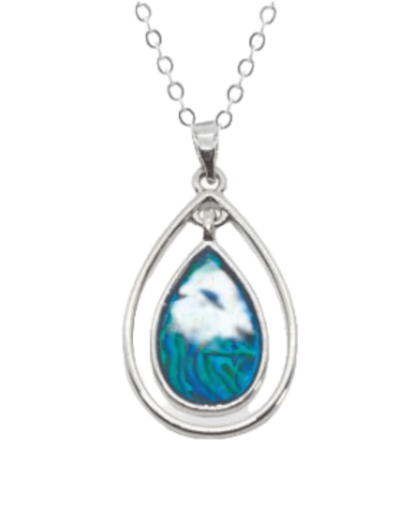 Byzantium Collection Jewellery - Paua Shell Framed Peardrop Necklace Byzantium Collection London